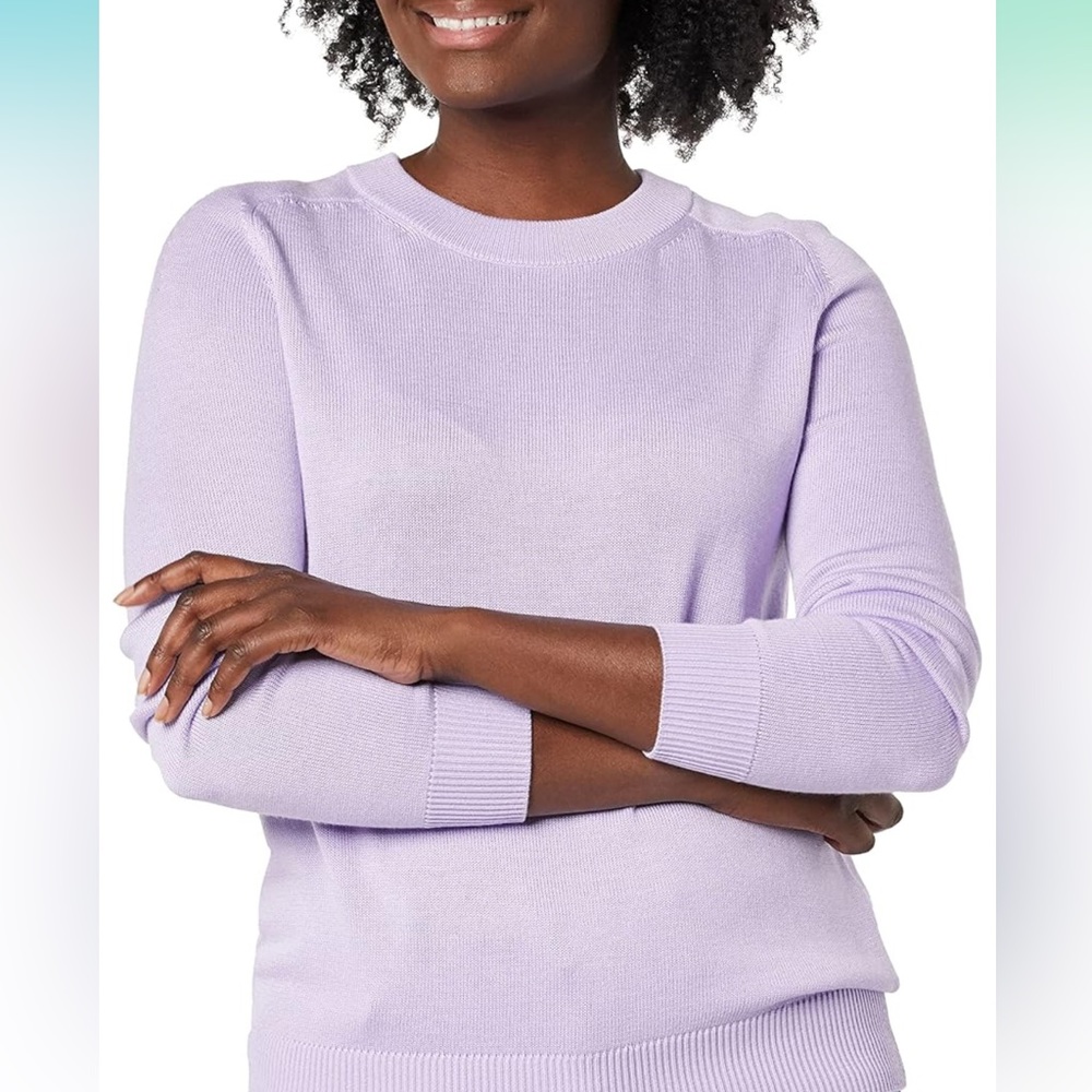 Amazon Aware Pointelle Crewneck Sweater NEW
